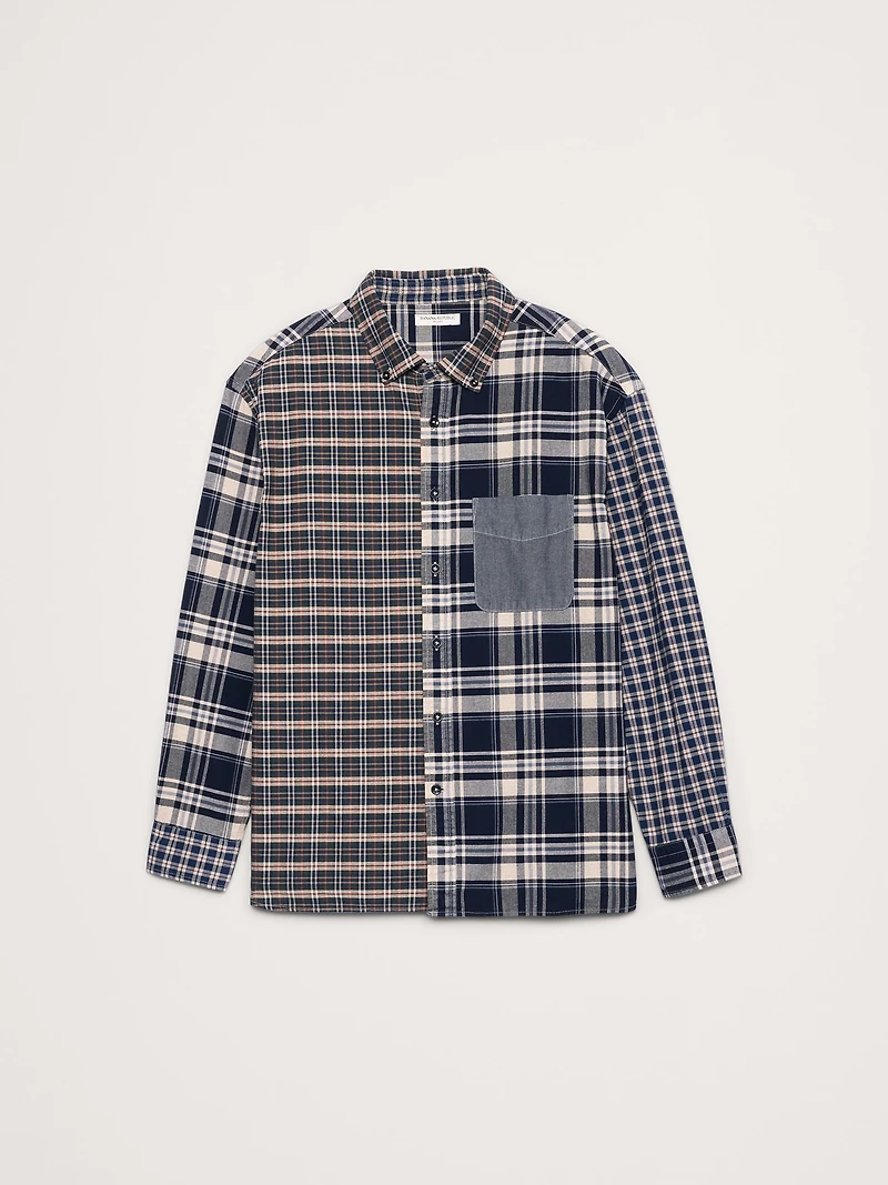 Relaxed-Fit Patchwork Oxford Shirt