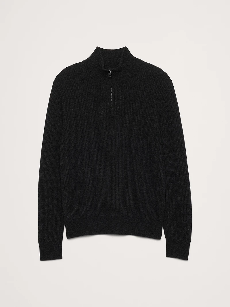 Italian Merino-Cashmere Half-Zip Sweater