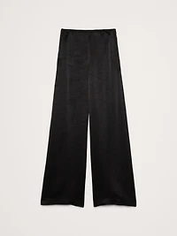 High-Rise Wide-Leg Hammered Satin Palazzo Pant