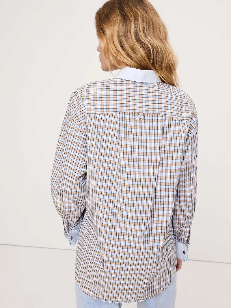 Oversized Cotton Poplin Banker Shirt