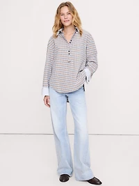 Oversized Cotton Poplin Banker Shirt