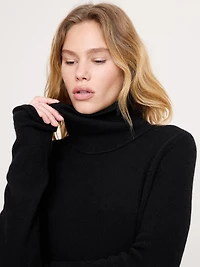 Lightweight Cashmere Turtleneck Mini Dress