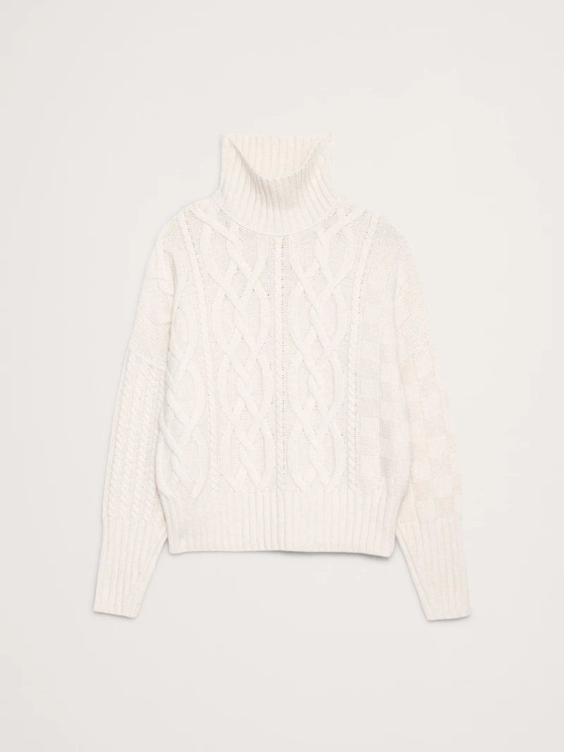 Italian Merino-Blend Mixed-Stitch Sweater