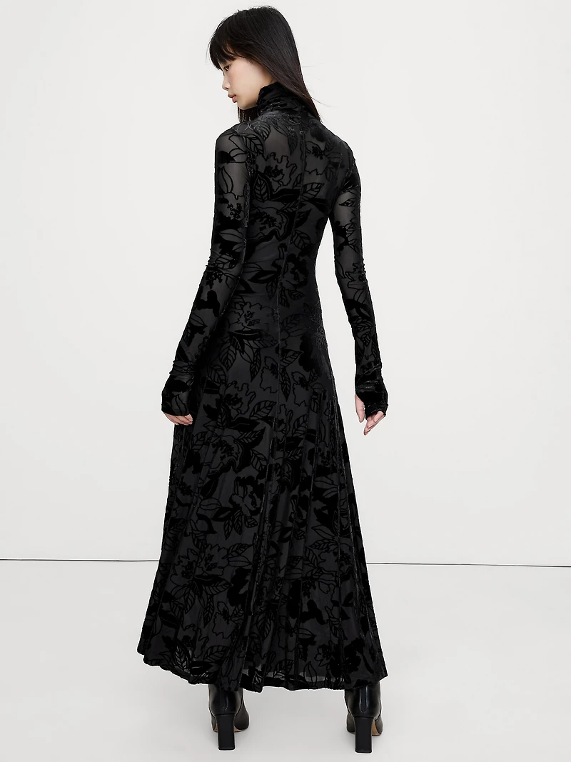 Burnout Velvet Maxi Dress