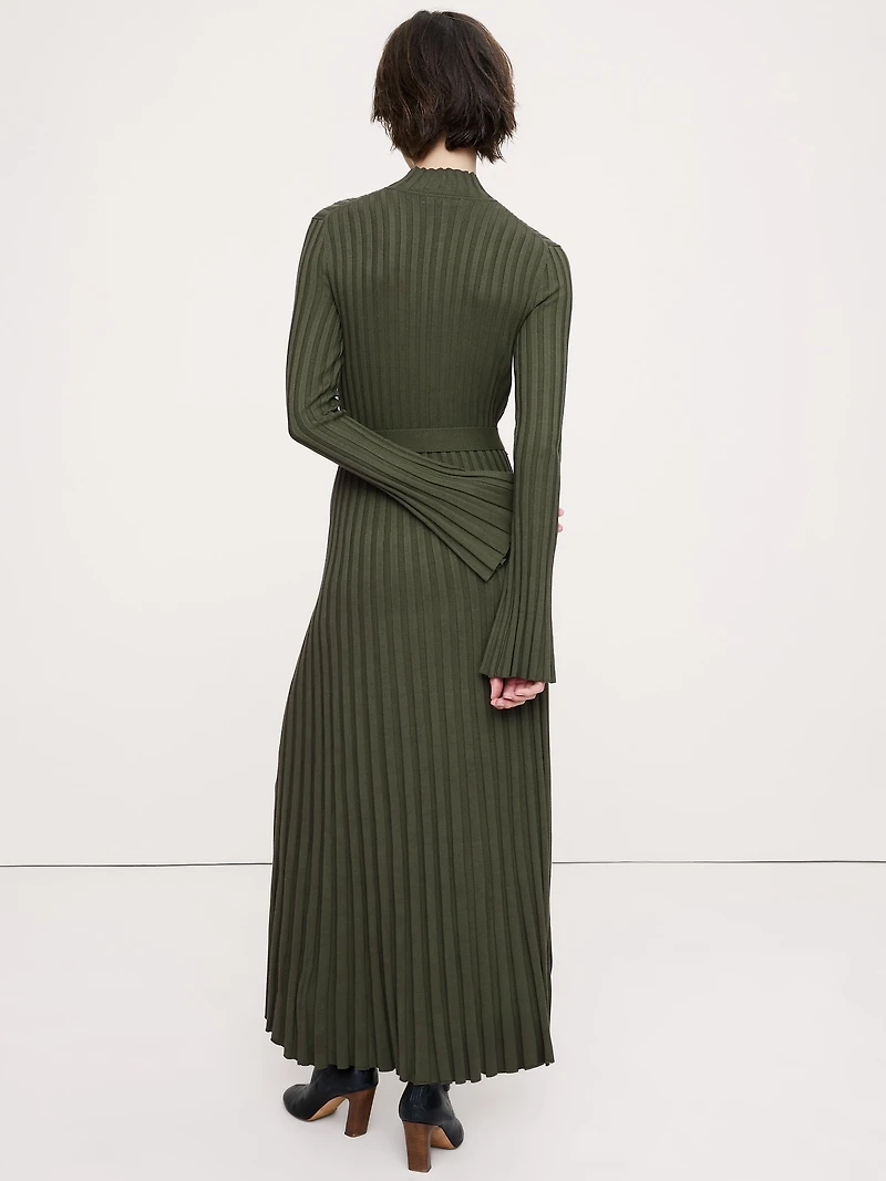 Sculpted Ribbed Sweater Maxi Dress