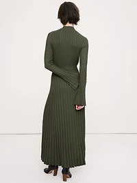 Sculpted Ribbed Sweater Maxi Dress