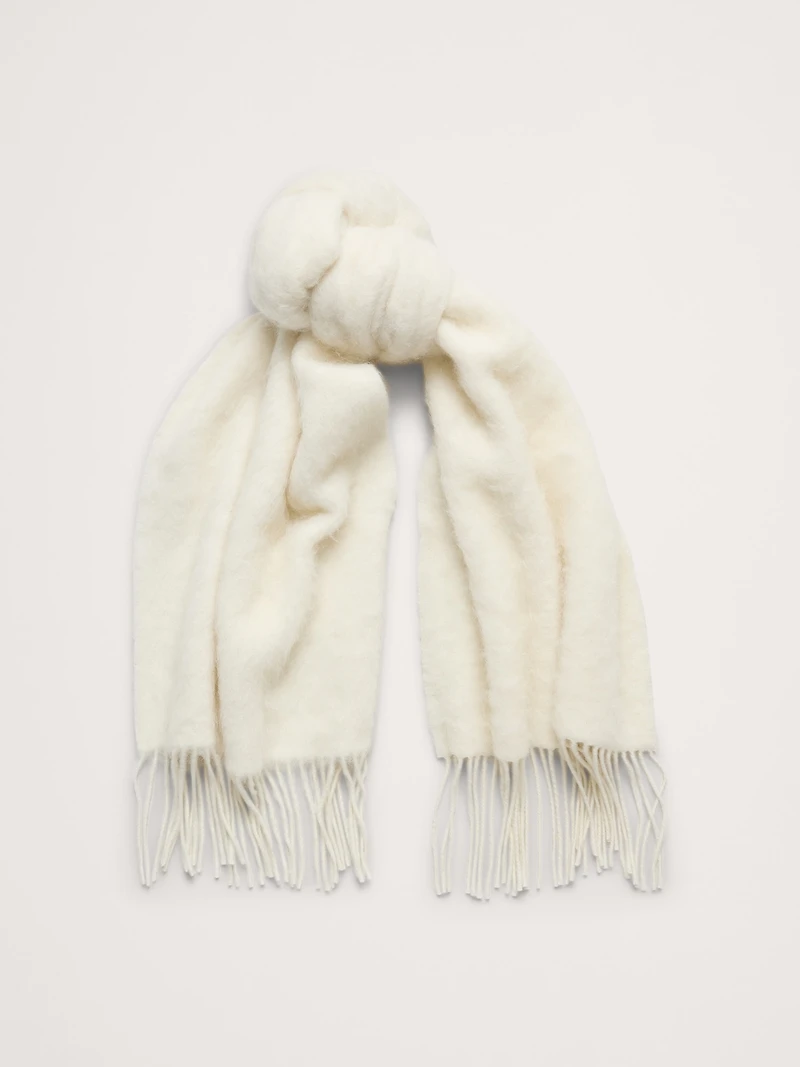 Brushed Alpaca-Wool Blend Scarf