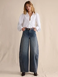 High-Rise Loose Barrel Jean