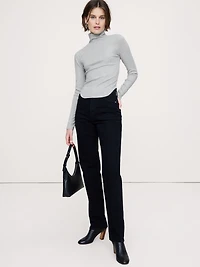 Ribbed Turtleneck T-Shirt