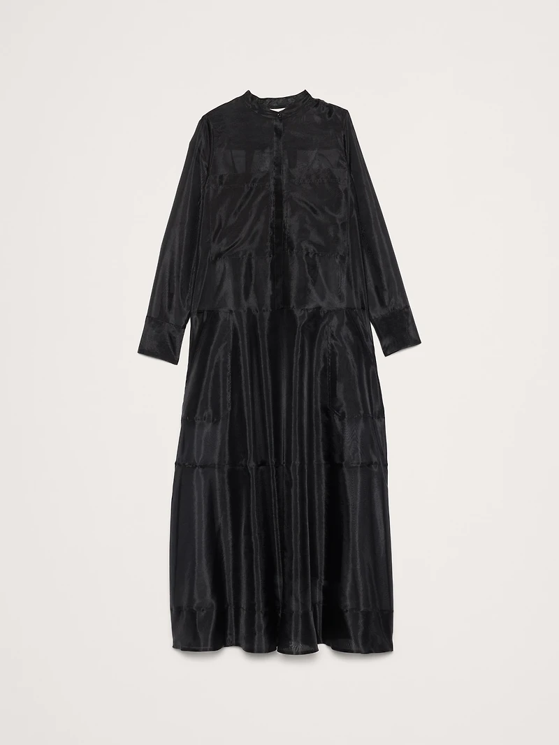 Organza Maxi Shirt Dress