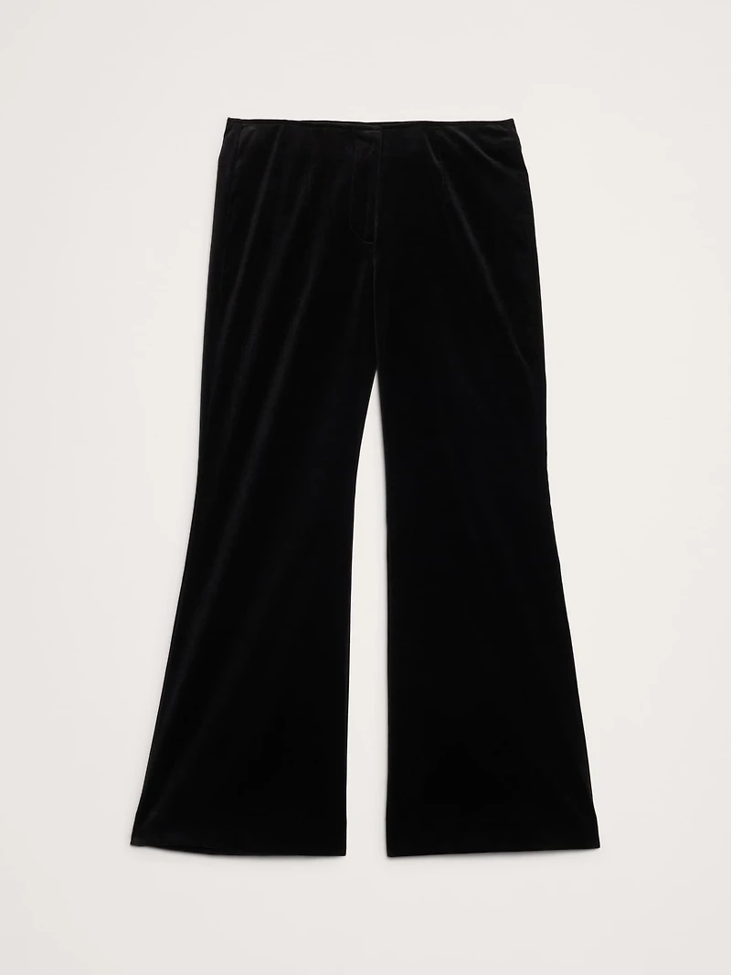 Mid-Rise Flare Velvet Pant