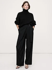 High-Rise Straight Crossover Flannel Pant