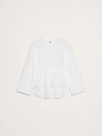 Cotton Poplin Cinch-Waist Top