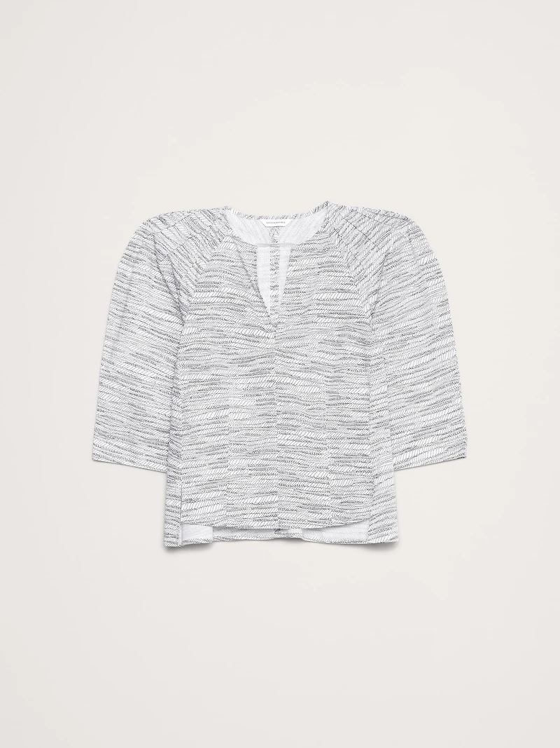 Stretch-Cotton Volume-Sleeve Top