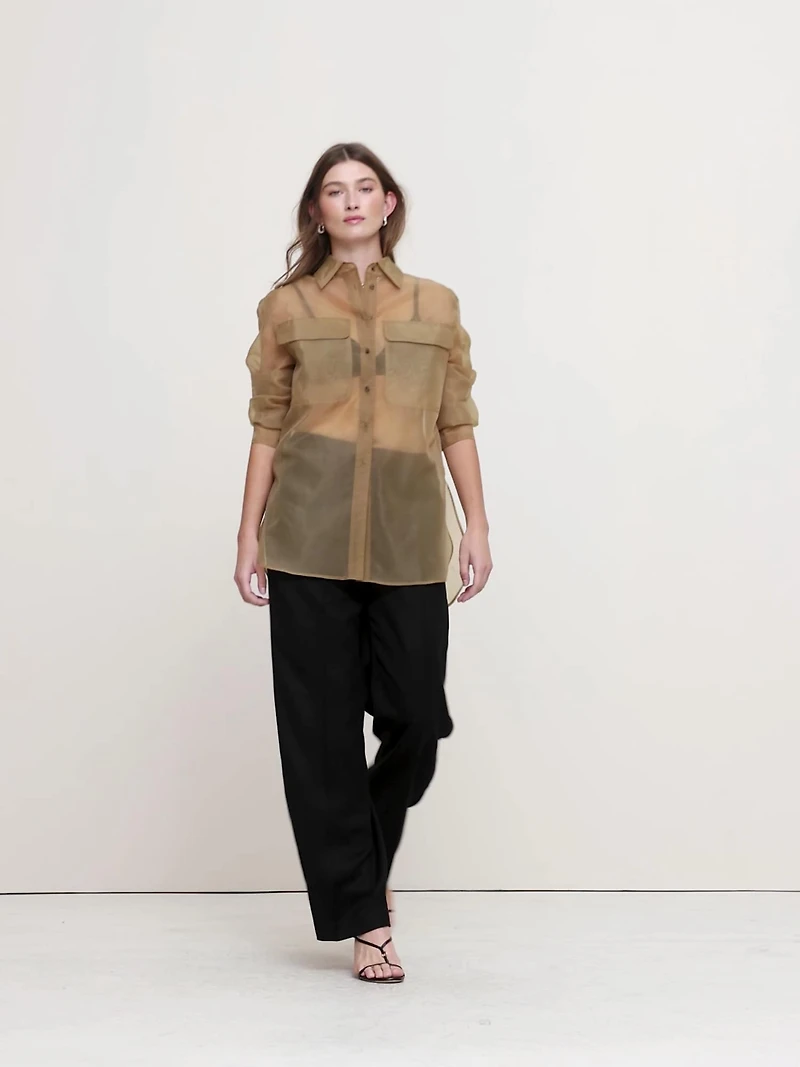 Mid-Rise Wide-Leg Drapey TENCEL™ Pull-On Pant