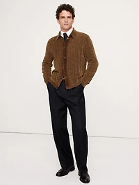 Chenille Polo Cardigan