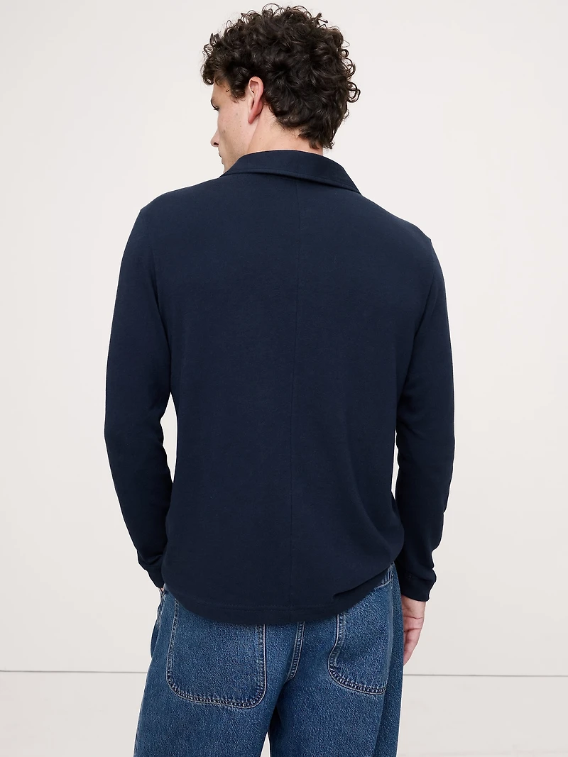 Cotton Jersey Long-Sleeve Polo
