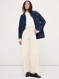 High-Rise Stretch-Canvas Sailor Pant