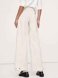 High-Rise Stretch-Canvas Sailor Pant