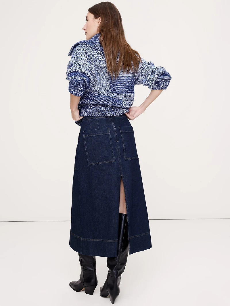 Denim Midi Skirt