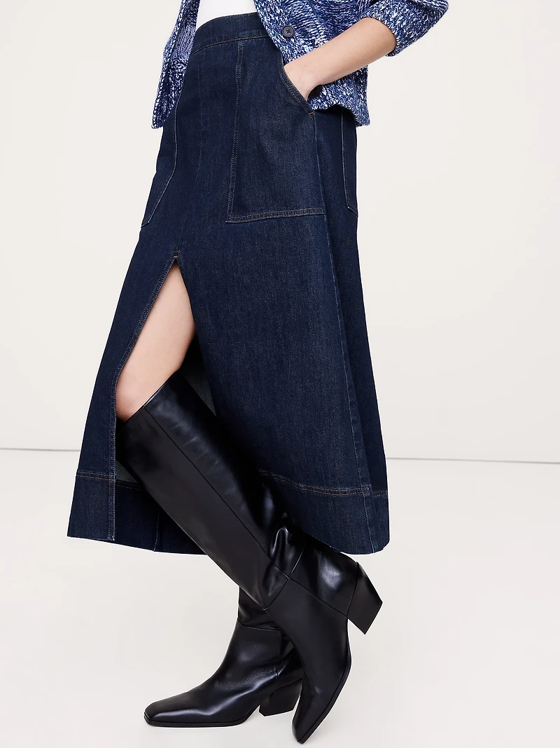 Denim Midi Skirt