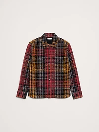 Plaid Bouclé Shirt Jacket