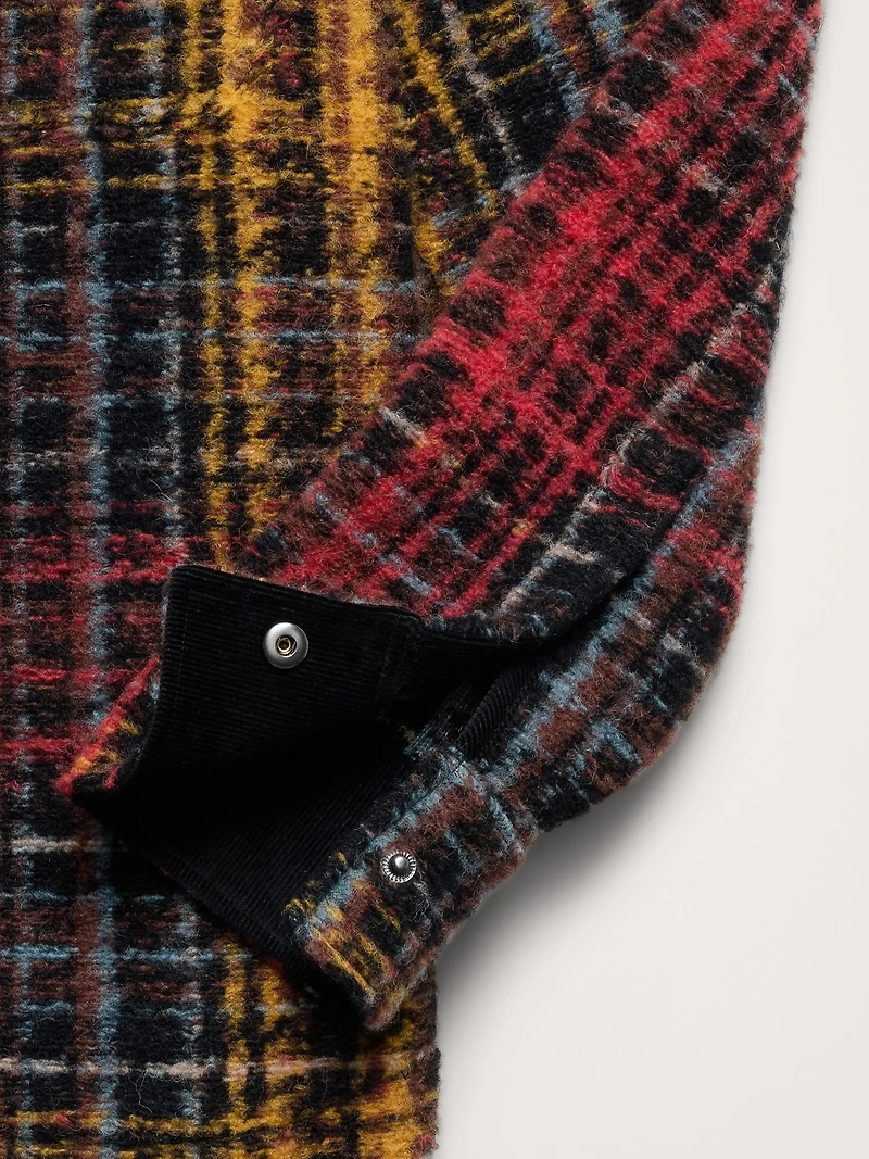 Plaid Bouclé Shirt Jacket