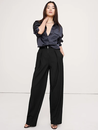 High-Rise Wide-Leg Tuxedo Pant