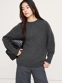 Oversized Merino-Cotton Crew-Neck Sweater