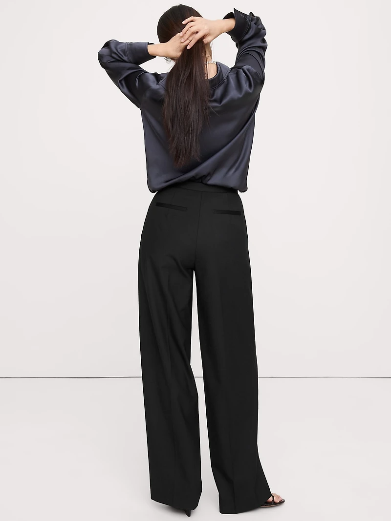 High-Rise Wide-Leg Tuxedo Pant