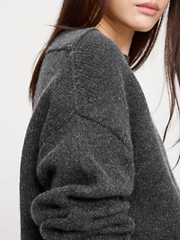 Oversized Merino-Cotton Crew-Neck Sweater