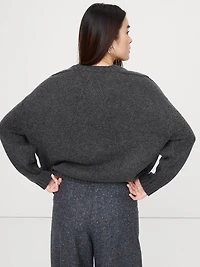 Oversized Merino-Cotton Crew-Neck Sweater