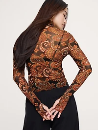 Mesh Turtleneck Top