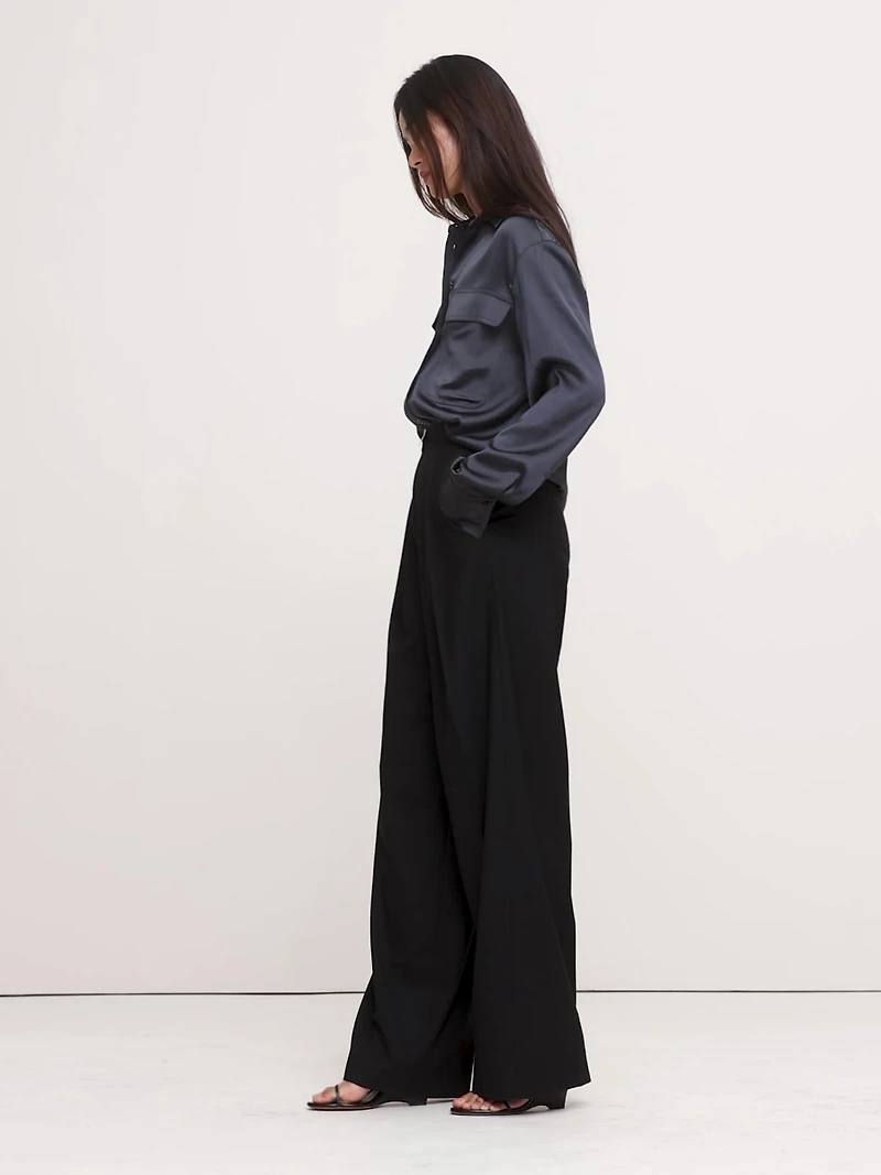 High-Rise Wide-Leg Tuxedo Pant