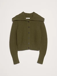 Merino-Cotton Cropped Cardigan