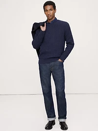 Cotton-Linen Blend Crew-Neck Sweater