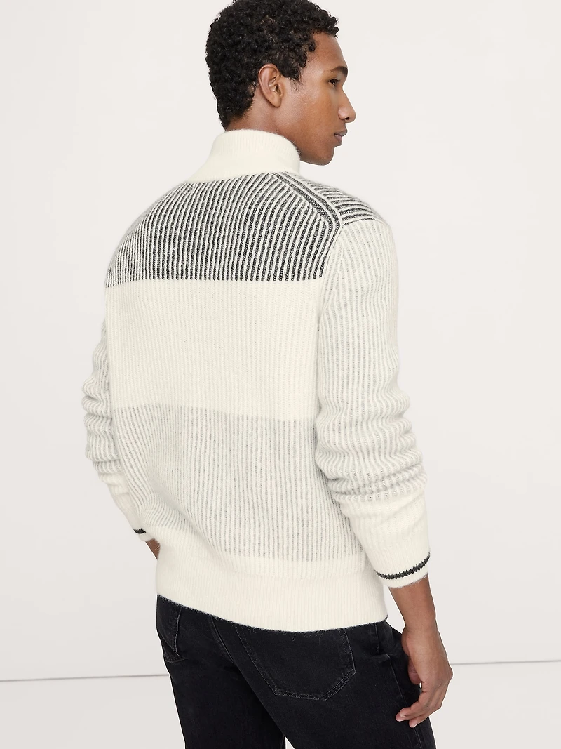 Alpaca-Wool Blend Sweater Jacket