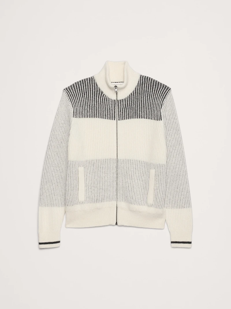 Alpaca-Wool Blend Sweater Jacket