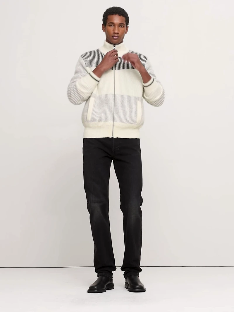 Alpaca-Wool Blend Sweater Jacket