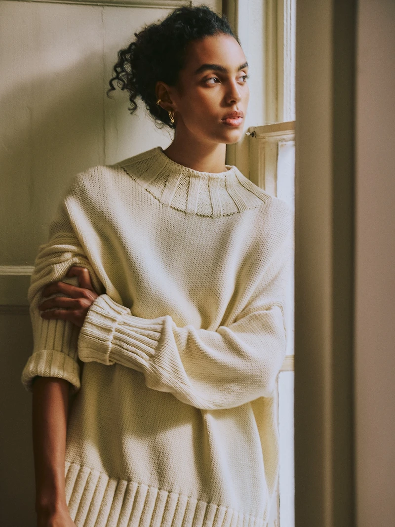 Chunky Cotton Tunic Sweater