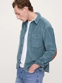 Relaxed-Fit Corduroy Shirt with Suede Elbow Patches