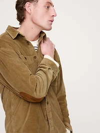 Relaxed-Fit Corduroy Shirt with Suede Elbow Patches