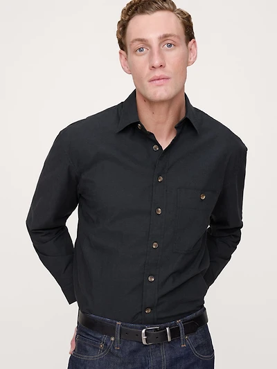 Relaxed-Fit Washed Cotton Poplin Shirt
