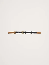 Two-Tone Leather Skinny Utility Belt