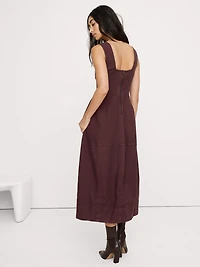 Stretch-Cotton Barrel Midi Dress