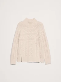 Merino-Cotton Cable-Knit Sweater