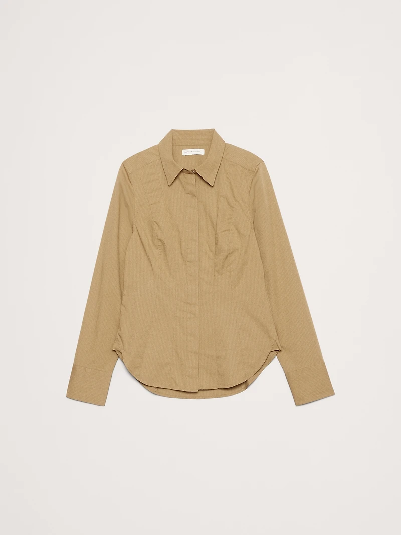 Stretch-Cotton Hourglass Shirt