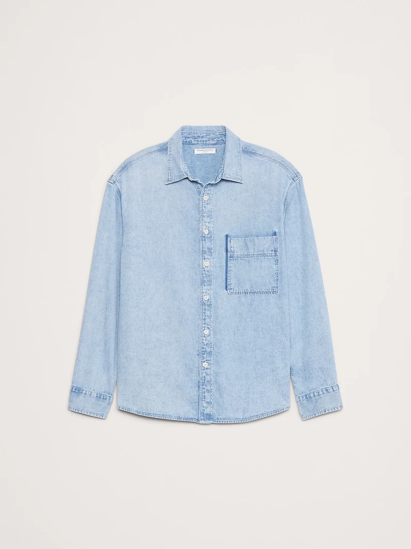 Relaxed-Fit Washed Denim Shirt
