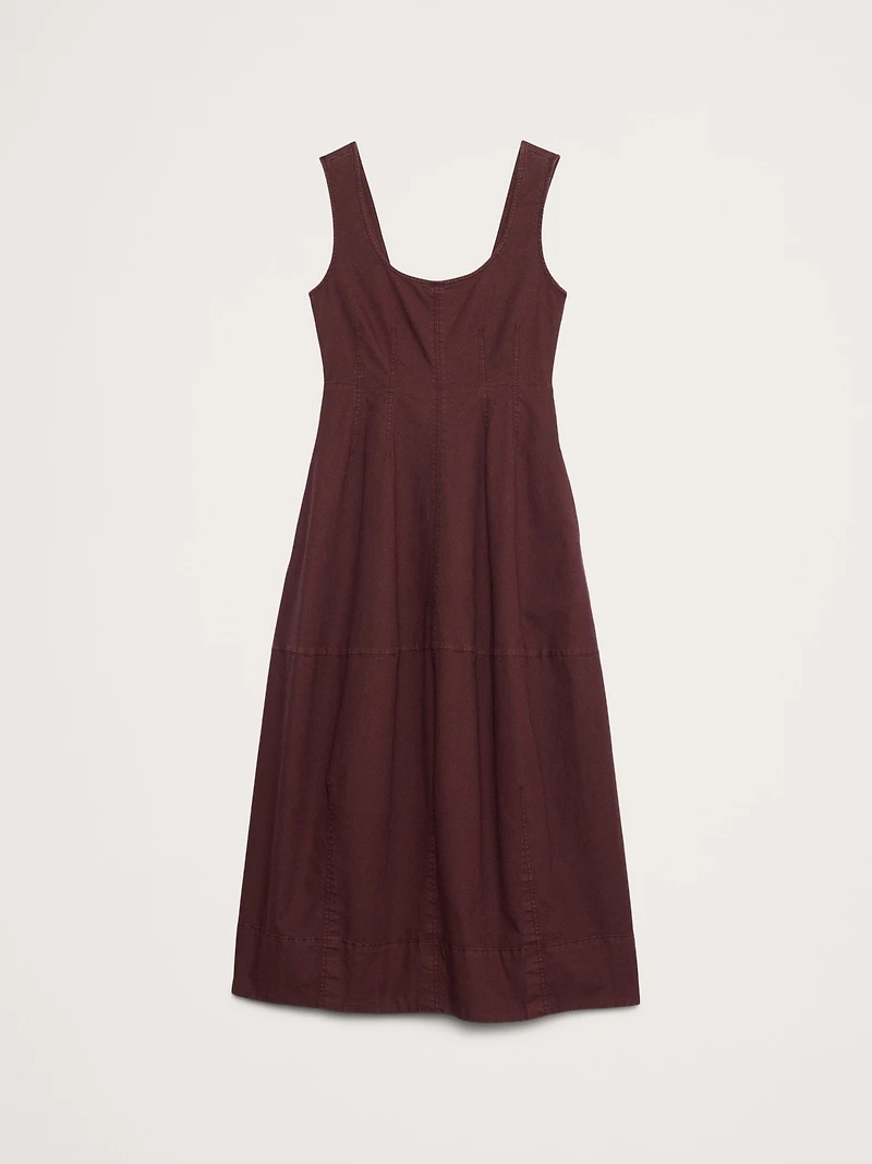 Stretch-Cotton Barrel Midi Dress