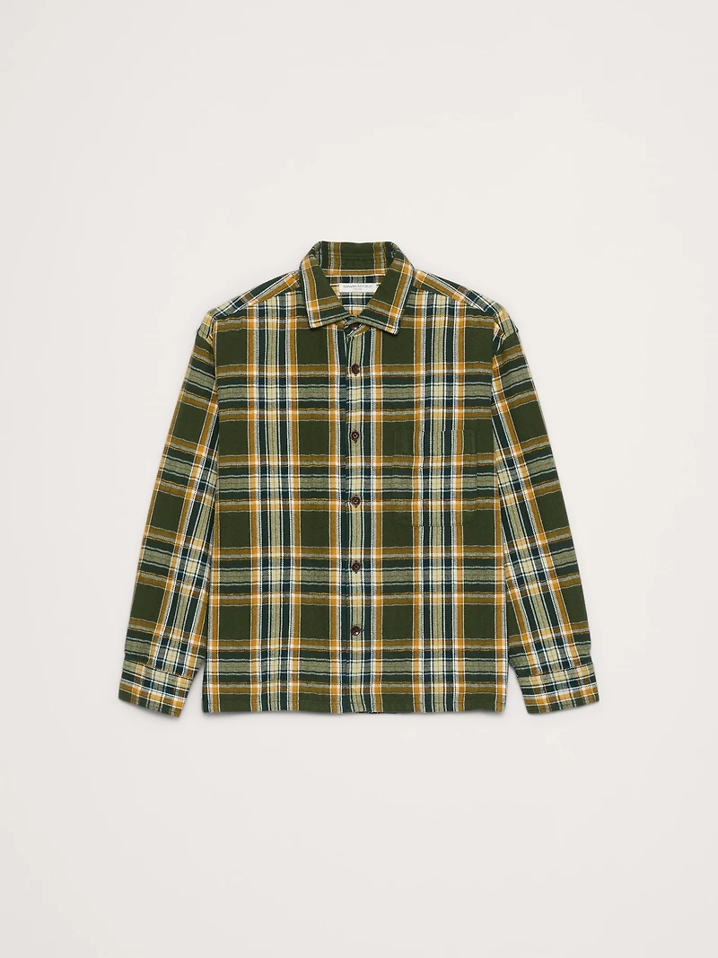 Relaxed-Fit Textured Flannel Overshirt